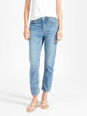 Everlane Light Blue Distressed Button-Fly Jeans